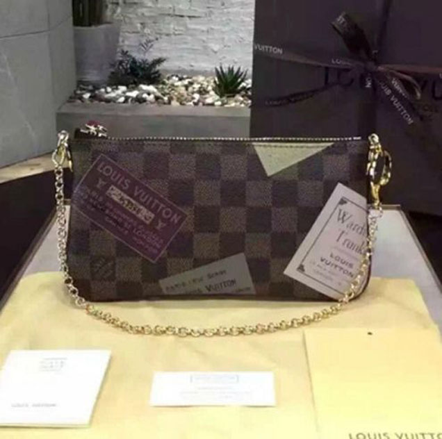 Клатч Louis Vuitton N63080 Pochette Milla MM Damier Ebene Canvas "Brown" фото № 2