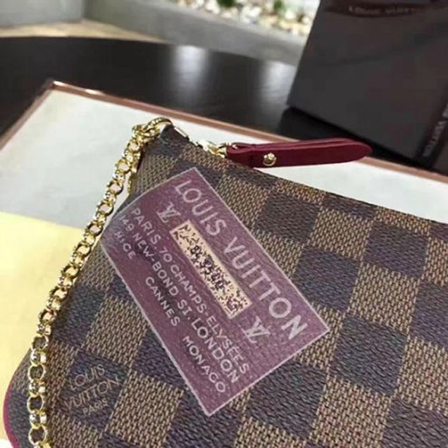 Клатч Louis Vuitton N63080 Pochette Milla MM Damier Ebene Canvas "Brown" фото № 6