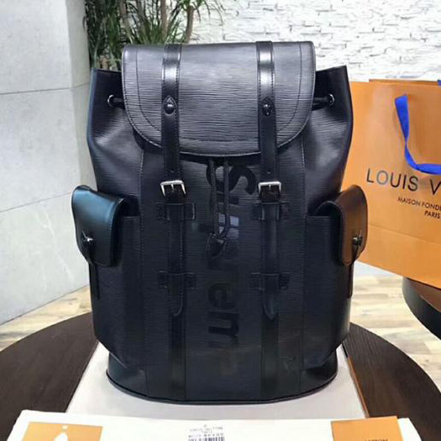 Рюкзак Louis Vuitton x Supreme Christopher Backpack PM M53413 Epi Leather "Black" фото № 2
