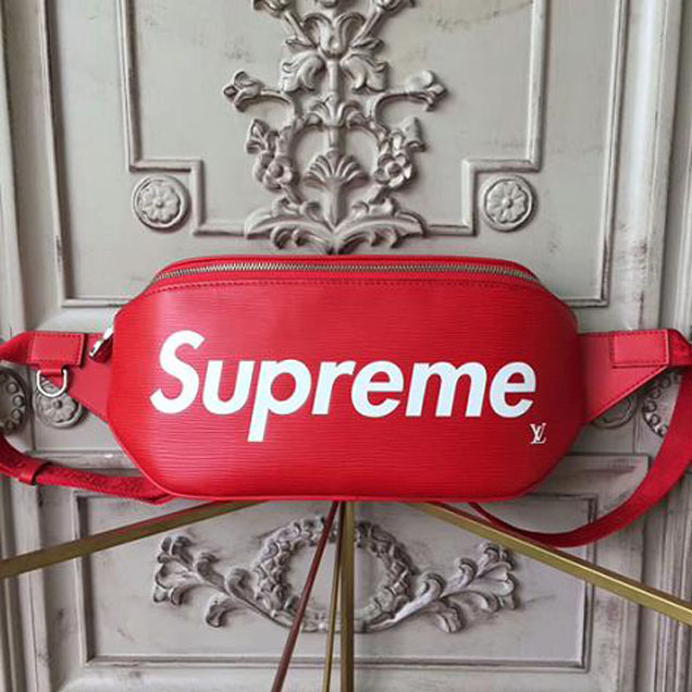 Сумка Louis Vuitton x Supreme Bumbag M53418 Epi Leather "Red" фото № 2