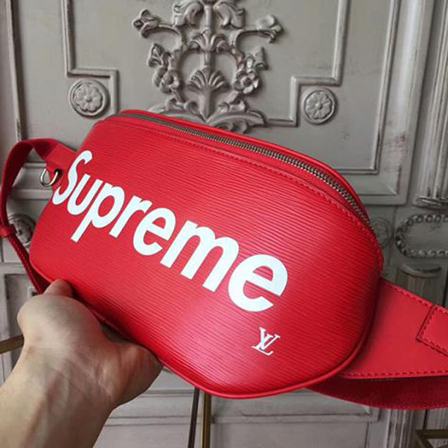Сумка Louis Vuitton x Supreme Bumbag M53418 Epi Leather "Red" фото № 3