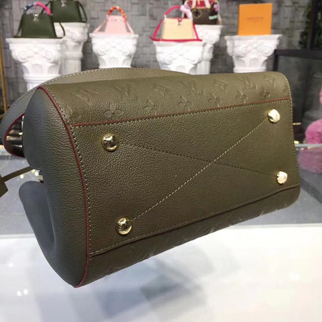 Сумка Louis Vuitton Montaigne MM M43660 Monogram Empreinte Leather Kaki Fango "Green" фото № 5
