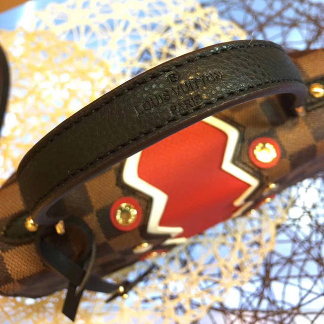 Сумка Louis Vuitton N40045 Bond Street BB Damier Ebene Canvas Rubis Red "Brown" фото № 8