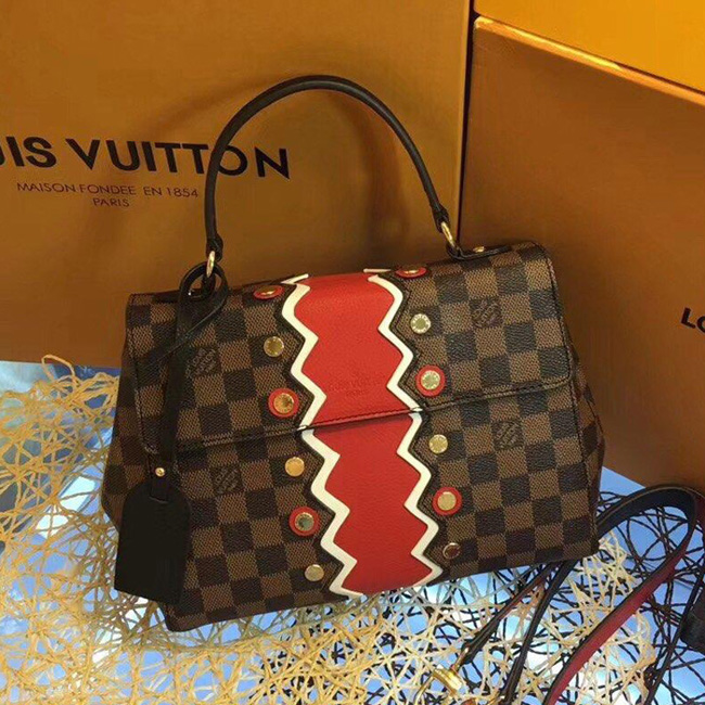 Сумка Louis Vuitton N40045 Bond Street BB Damier Ebene Canvas Rubis Red "Brown" фото № 4