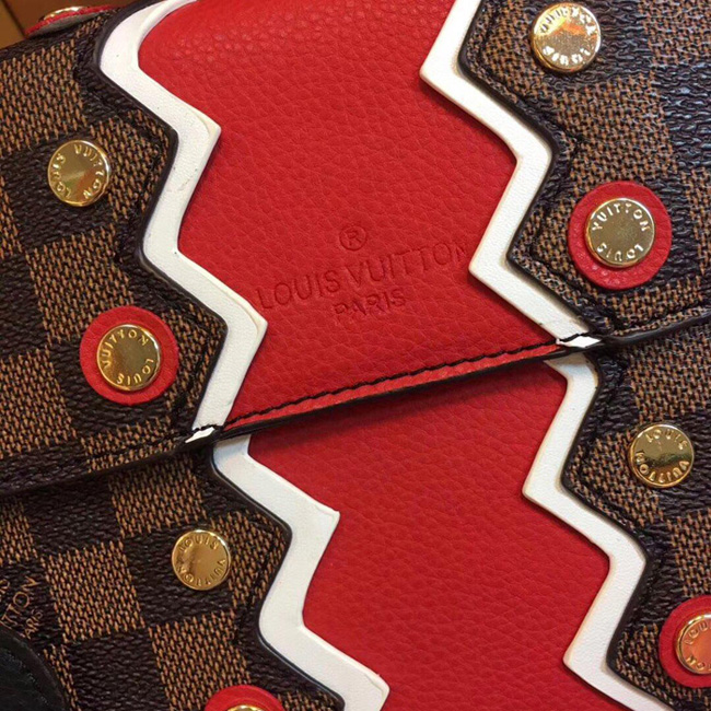 Сумка Louis Vuitton N40045 Bond Street BB Damier Ebene Canvas Rubis Red "Brown" фото № 7