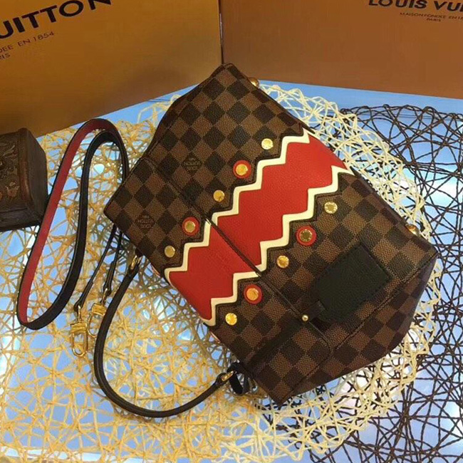 Сумка Louis Vuitton N40045 Bond Street BB Damier Ebene Canvas Rubis Red "Brown" фото № 6