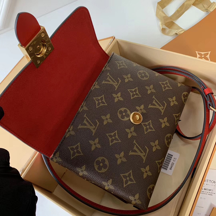 Сумка Louis Vuitton Locky BB M44322 Monogram Canvas Coquelicot Red "Brown" фото № 8