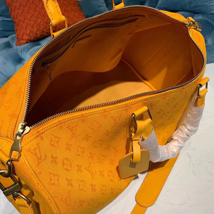 Сумка Louis Vuitton Keepall Bandouliere 50 M44644 Monogram Denim Ochre Yellow "Orange" фото № 7