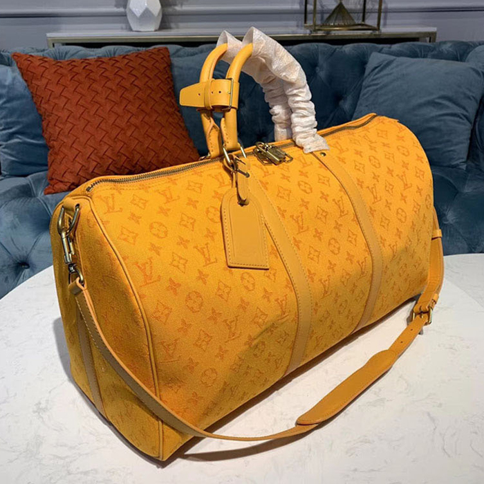Сумка Louis Vuitton Keepall Bandouliere 50 M44644 Monogram Denim Ochre Yellow "Orange" фото № 4