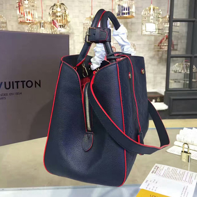Сумка Louis Vuitton M42746 Montaigne MM Tote Bag Monogram Empreinte Leather "Navy Blue" фото № 3