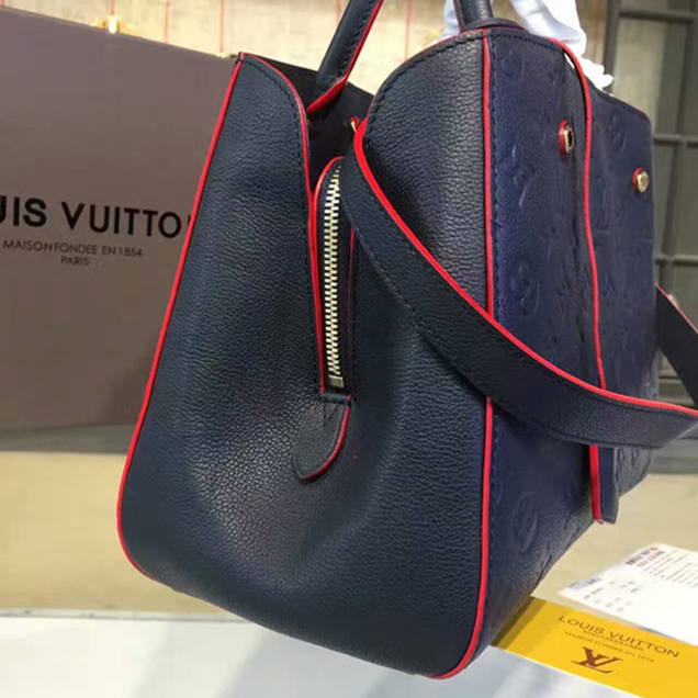 Сумка Louis Vuitton M42746 Montaigne MM Tote Bag Monogram Empreinte Leather "Navy Blue" фото № 9