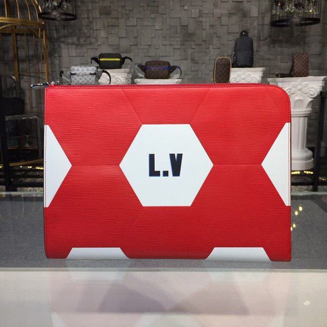 Клатч Louis Vuitton Pochette Jour GM Canvas FIFA World Cup Russia 2018 Collection M63232 White "Red" фото № 2