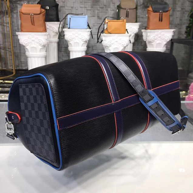 Сумка Louis Vuitton Epi Patchwork Keepall Bandouliere 45 Bag M51462 2018 "Black" фото № 6