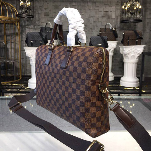 Портфель Louis Vuitton Porte-Documents Jour PM Bag 38cm Damier Ebene Canvas Fall Winter 2018 Collection N42242 "Brown" фото № 2