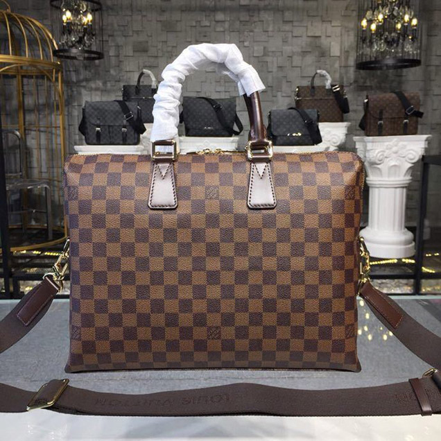 Портфель Louis Vuitton Porte-Documents Jour PM Bag 38cm Damier Ebene Canvas Fall Winter 2018 Collection N42242 "Brown" фото № 9