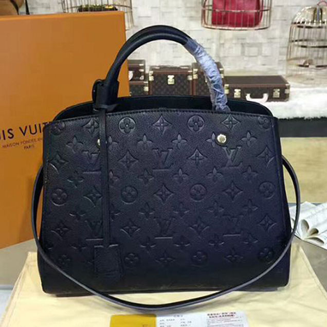 Сумка Louis Vuitton M41048 Montaigne MM Tote Bag Monogram Empreinte Leather "Black" фото № 2