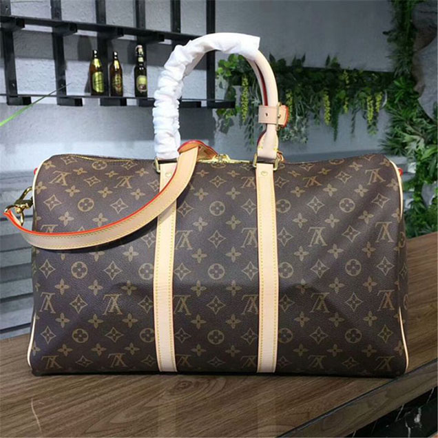 Сумка Louis Vuitton M41418 Keepall Bandouliere 45 Duffel Bag Monogram Canvas "Brown" фото № 4