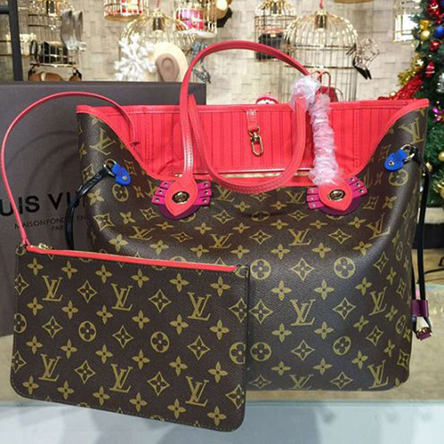 Сумка Louis Vuitton M41663 Neverfull MM Totem Shoulder Bag Monogram Canvas "Brown" фото № 2