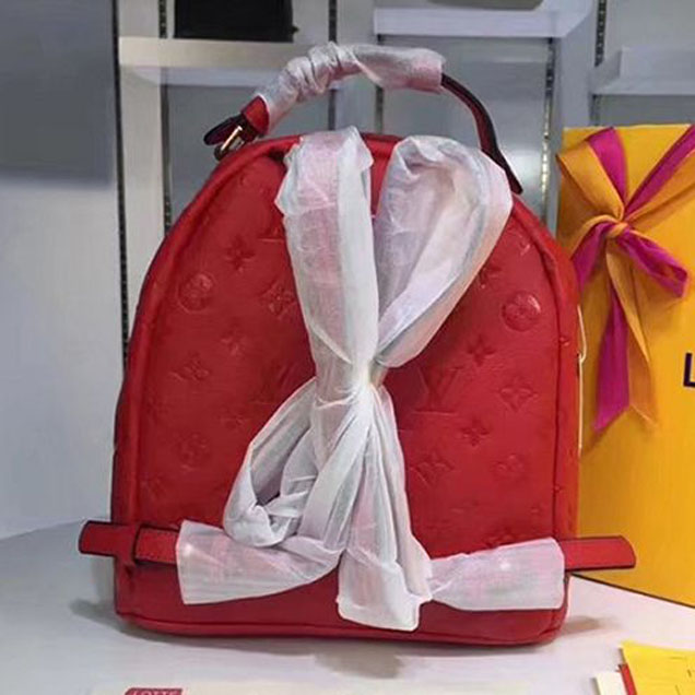 Рюкзак Louis Vuitton M44015 Sorbonne Backpack Monogram Empreinte Leather "Red" фото № 5