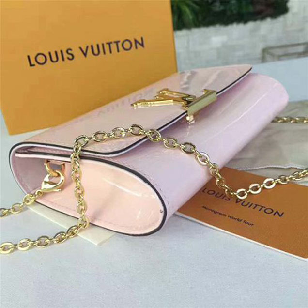 Сумка Louis Vuitton M51603 Louise Chain PM Crossbody Bag Monogram Vernis "Pink" фото № 4