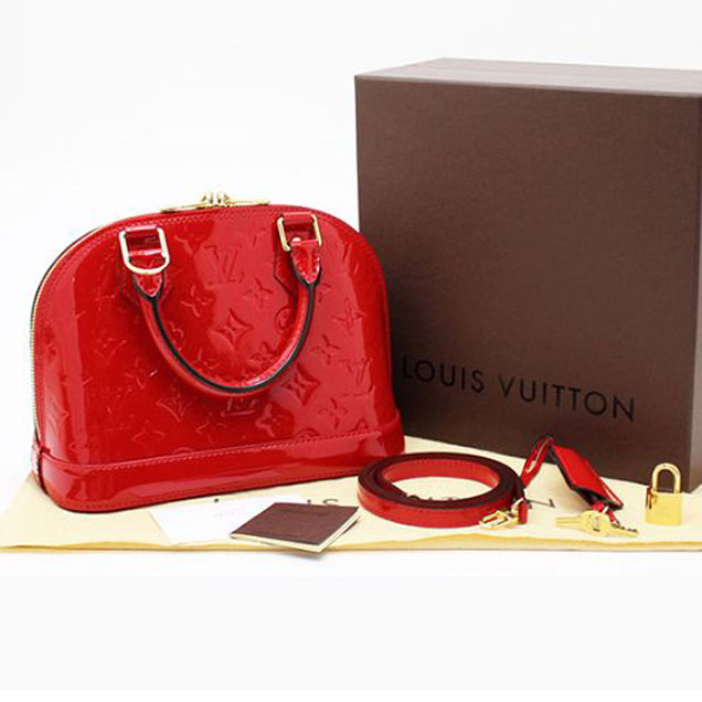 Сумка Louis Vuitton M90174 Alma BB Tote Bag Monogram Vernis "Red" фото № 9