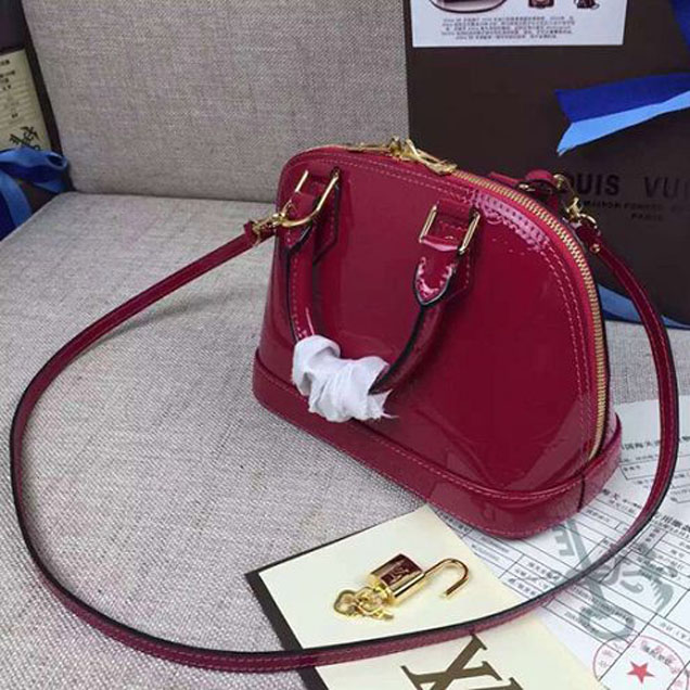 Сумка Louis Vuitton M91771 Alma BB Tote Bag Monogram Vernis "Pink" фото № 5