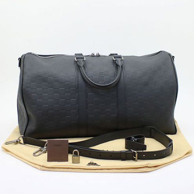 Сумка Louis Vuitton N41145 Keepall Bandouliere 45 Duffel Bag Damier Infini Leather "Black" фото № 10