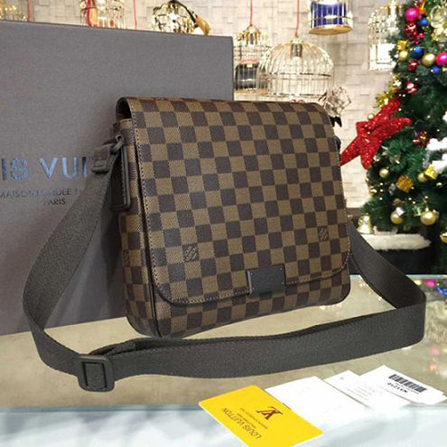 Сумка Louis Vuitton N41213 District PM Messenger Bag Damier Ebene Canvas "Brown" фото № 3