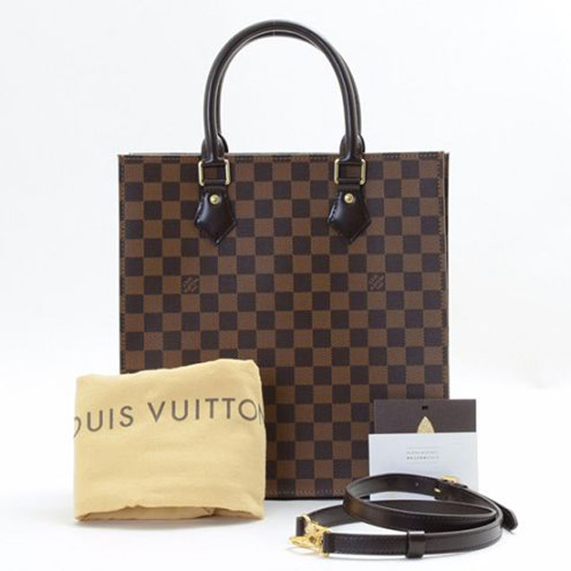 Сумка Louis Vuitton N41226 Sac Plat PM Tote Bag Damier Ebene Canvas "Brown" фото № 2