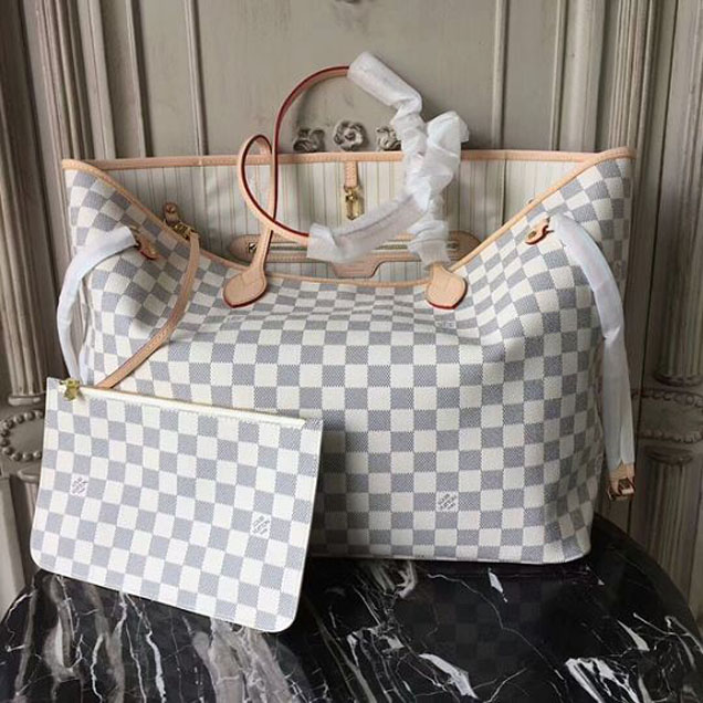 Сумка Louis Vuitton N41360 Neverfull GM Shoulder Bag Damier Azur Canvas "White" фото № 2