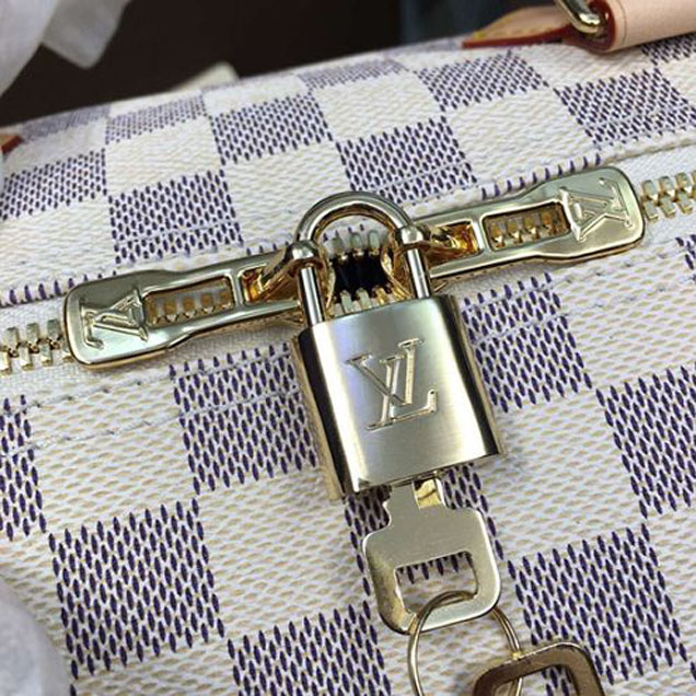 Сумка Louis Vuitton N41372 Speedy Bandouliere 35 Tote Bag Damier Azur Canvas "White" фото № 7