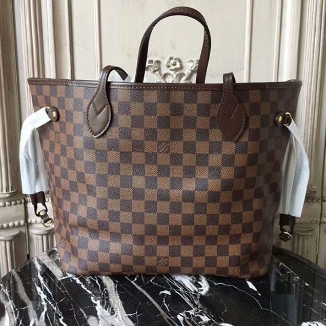 Сумка Louis Vuitton N41603 Neverfull MM Shoulder Bag Damier Ebene Canvas "Brown" фото № 4