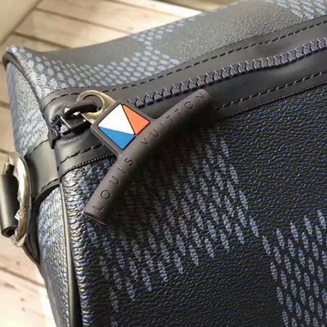 Сумка Louis Vuitton N44009 Keepall 55 Bandouliere Duffel Bag Damier Cobalt Canvas "Navy Blue" фото № 7