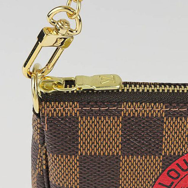 Сумка Louis Vuitton N58011 Mini Pochette Accessoires Trunks Bag Damier Ebene Canvas "Brown" фото № 5