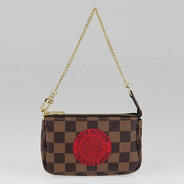Сумка Louis Vuitton N58011 Mini Pochette Accessoires Trunks Bag Damier Ebene Canvas "Brown" фото № 9
