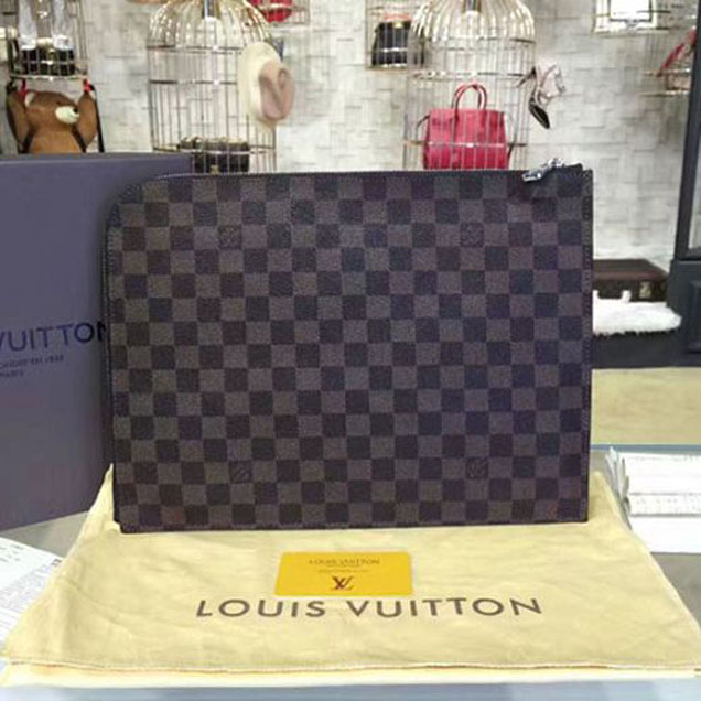 Louis Vuitton N63345 Pochette Jour GM Damier Ebene Canvas "Brown" фото № 4