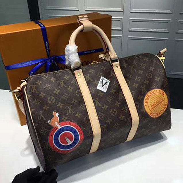 Сумка Louis Vuitton Keepall Bandouliere 45 P00153 Monogram Canvas My World Tour Bag "Brown" фото № 4