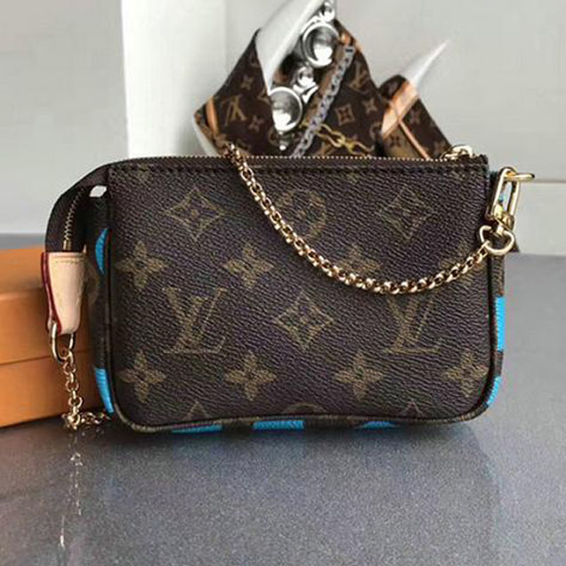 Сумка Louis Vuitton Mini Pochette Accessoires M67702 Monogram Canvas "Brown" фото № 3