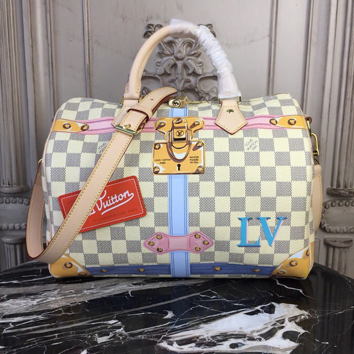 Сумка Louis Vuitton Damier Azur Canvas Speedy 30 N41063 "White" фото № 2