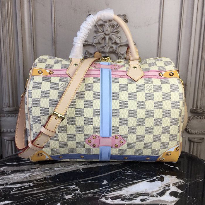 Сумка Louis Vuitton Damier Azur Canvas Speedy 30 N41063 "White" фото № 4