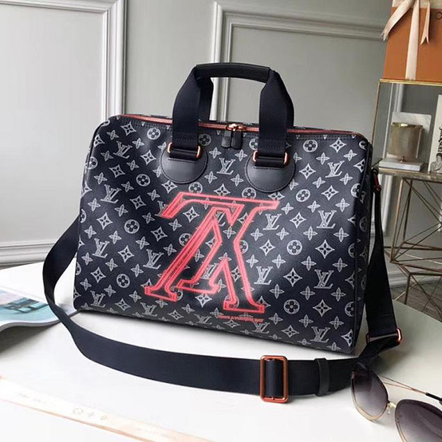 Сумка Louis Vuitton Monogram Coated Canvas Speedy Bandouliere 40 M43697 "Navy Blue" фото № 2