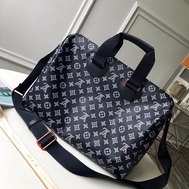 Сумка Louis Vuitton Monogram Coated Canvas Speedy Bandouliere 40 M43697 "Navy Blue" фото № 4