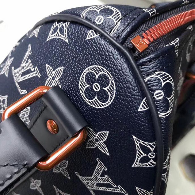 Сумка Louis Vuitton Monogram Coated Canvas Speedy Bandouliere 40 M43697 "Navy Blue" фото № 8