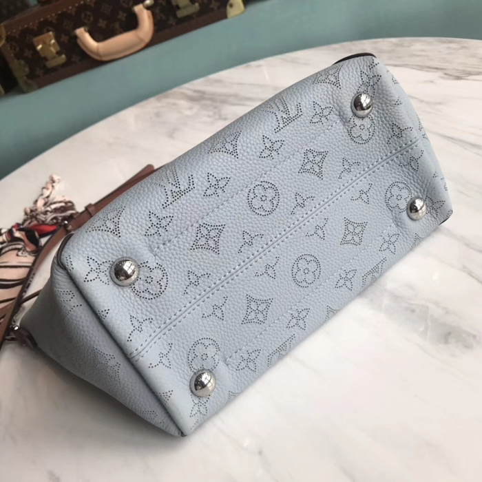 Сумка Louis Vuitton Hina PM M52975 Mahina Leather Bleu Horizon Pumpkin "Blue" фото № 5