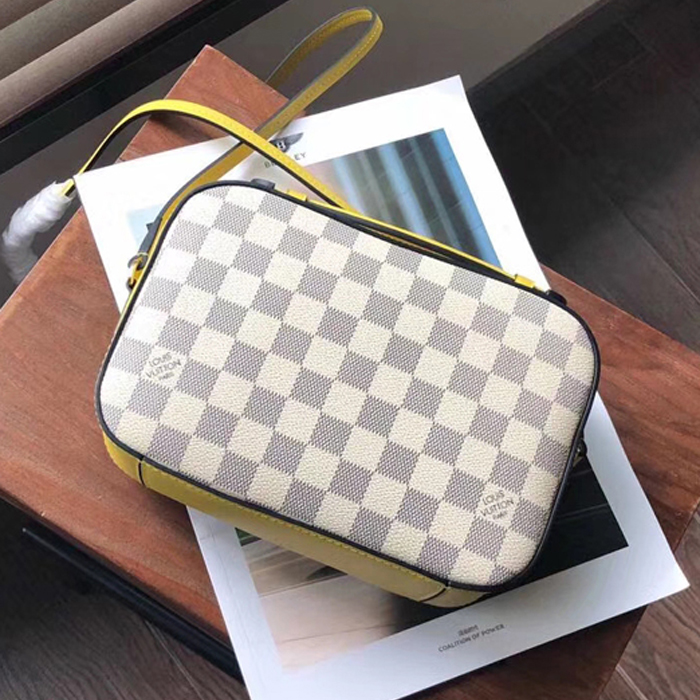 Сумка Louis Vuitton Saintonge N40154 Damier Azur Canvas Pineapple Yellow "White" фото № 3