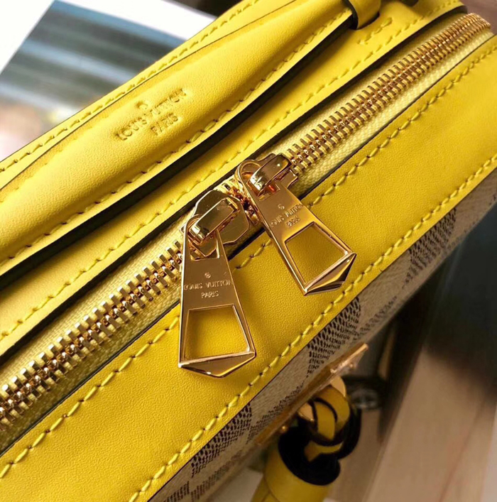 Сумка Louis Vuitton Saintonge N40154 Damier Azur Canvas Pineapple Yellow "White" фото № 8