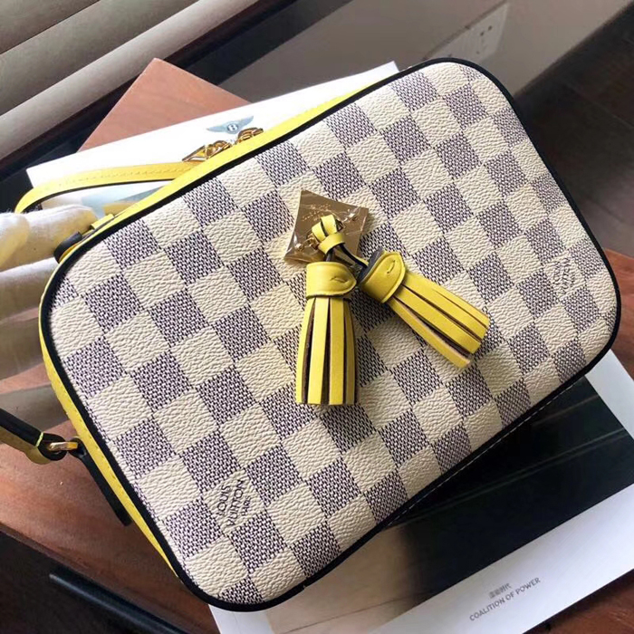 Сумка Louis Vuitton Saintonge N40154 Damier Azur Canvas Pineapple Yellow "White" фото № 7