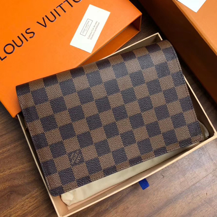 Сумка Louis Vuitton Vavin Chain Wallet N60222 Damier Ebene Canvas Bordeaux Red "Brown" фото № 3