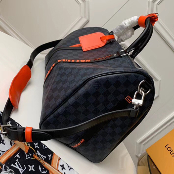 Сумка Louis Vuitton Keepall Bandouliere 45 N40166 Damier Cobalt Canvas "Navy Blue" фото № 4
