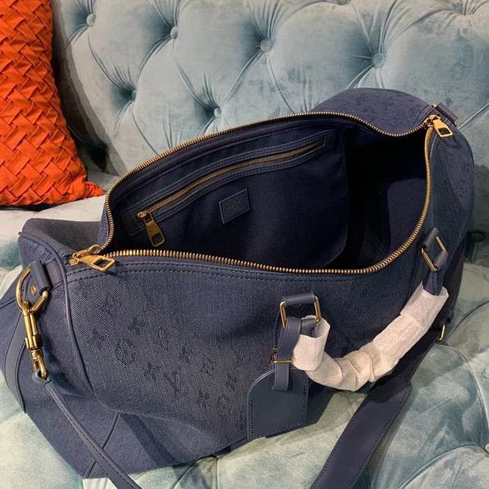 Сумка Louis Vuitton Keepall Bandouliere 50 M44645 Monogram Denim "Navy Blue" фото № 9